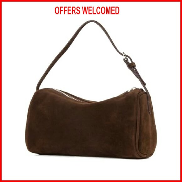 Premium Suede Leather Crossbody Bag, Small Hobo Shoulder Purse with Adjustable - Picture 2 of 8